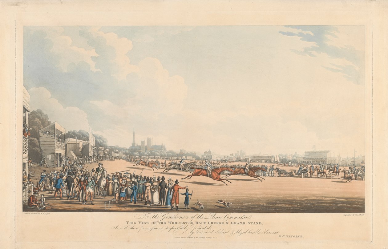 Vista del hipódromo y la tribuna de Worcester de George Hunt