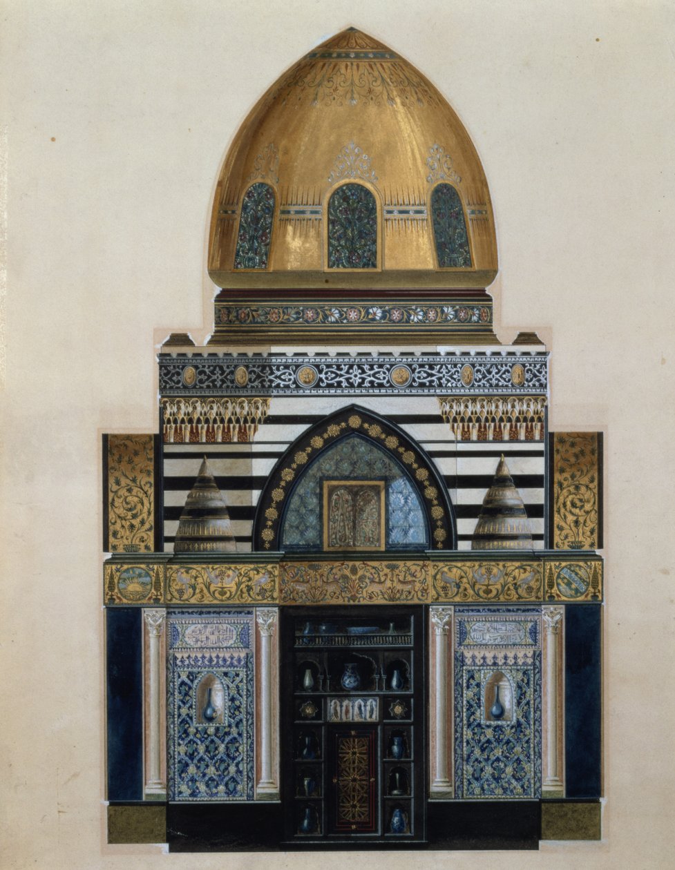 Diseño para el Salón Árabe en Leighton House, Londres, 1880 de George II Aitchison