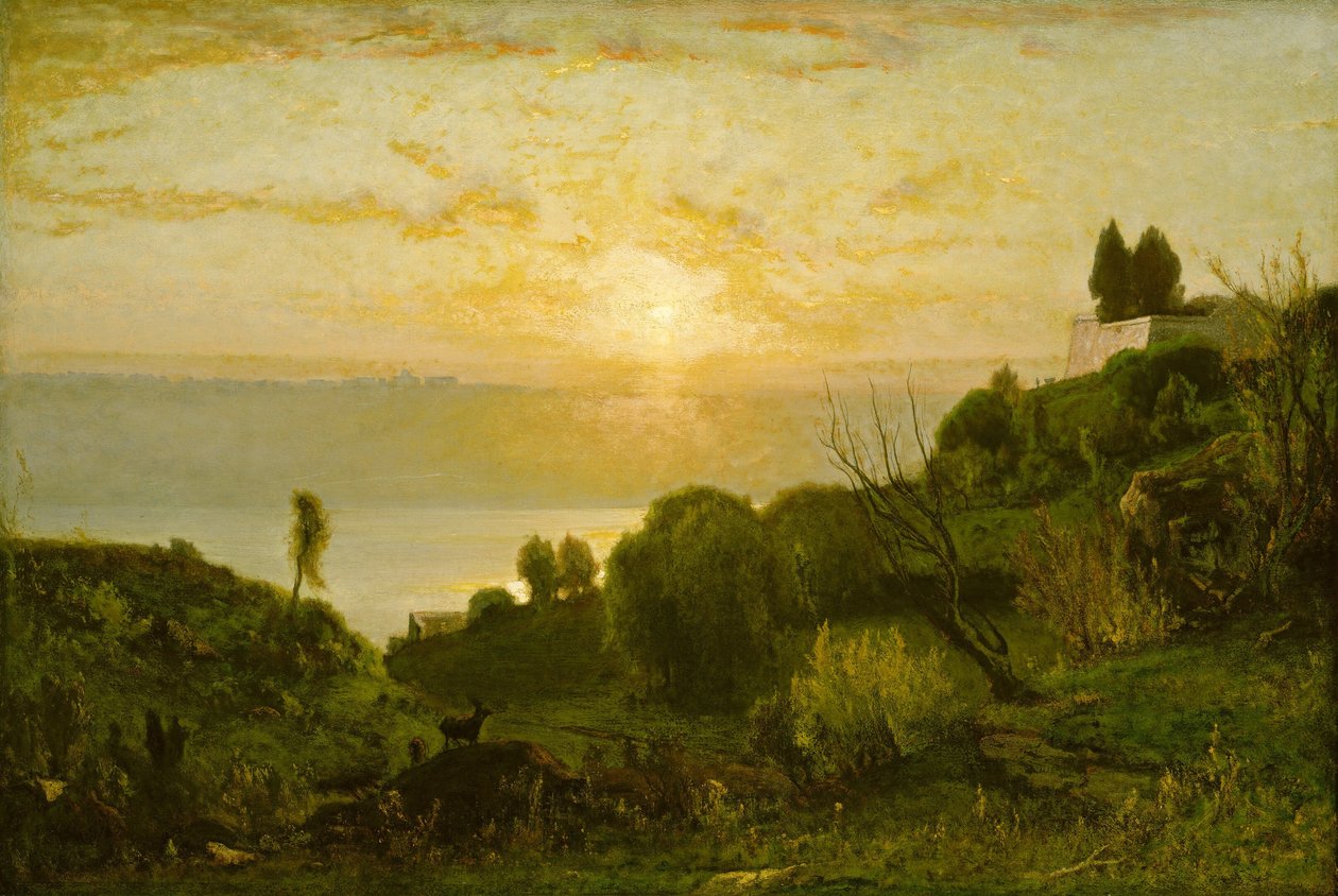 Lago Albano, Atardecer de George Inness