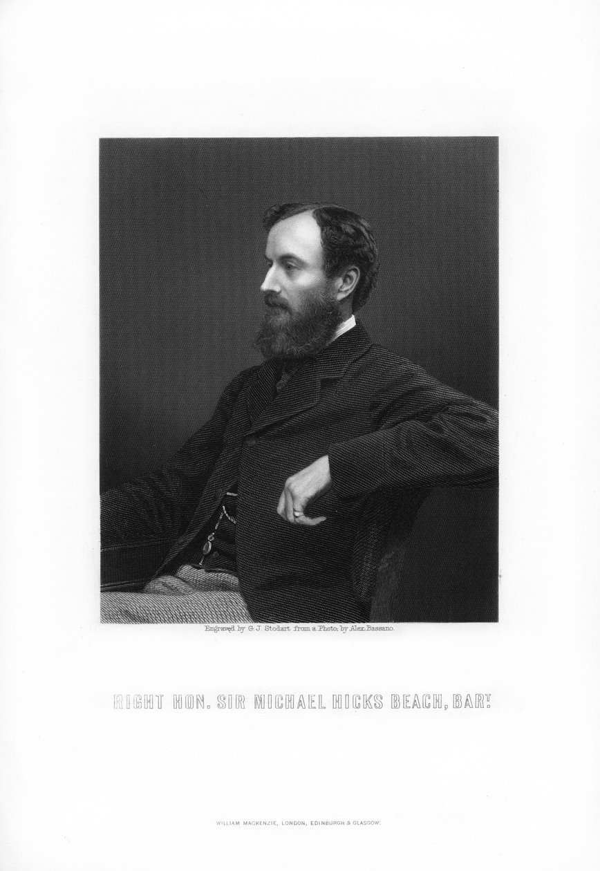 Michael Edward Hicks Beach, 1er Conde St Aldwyn, estadista inglés, 1881 de George J. Stodart