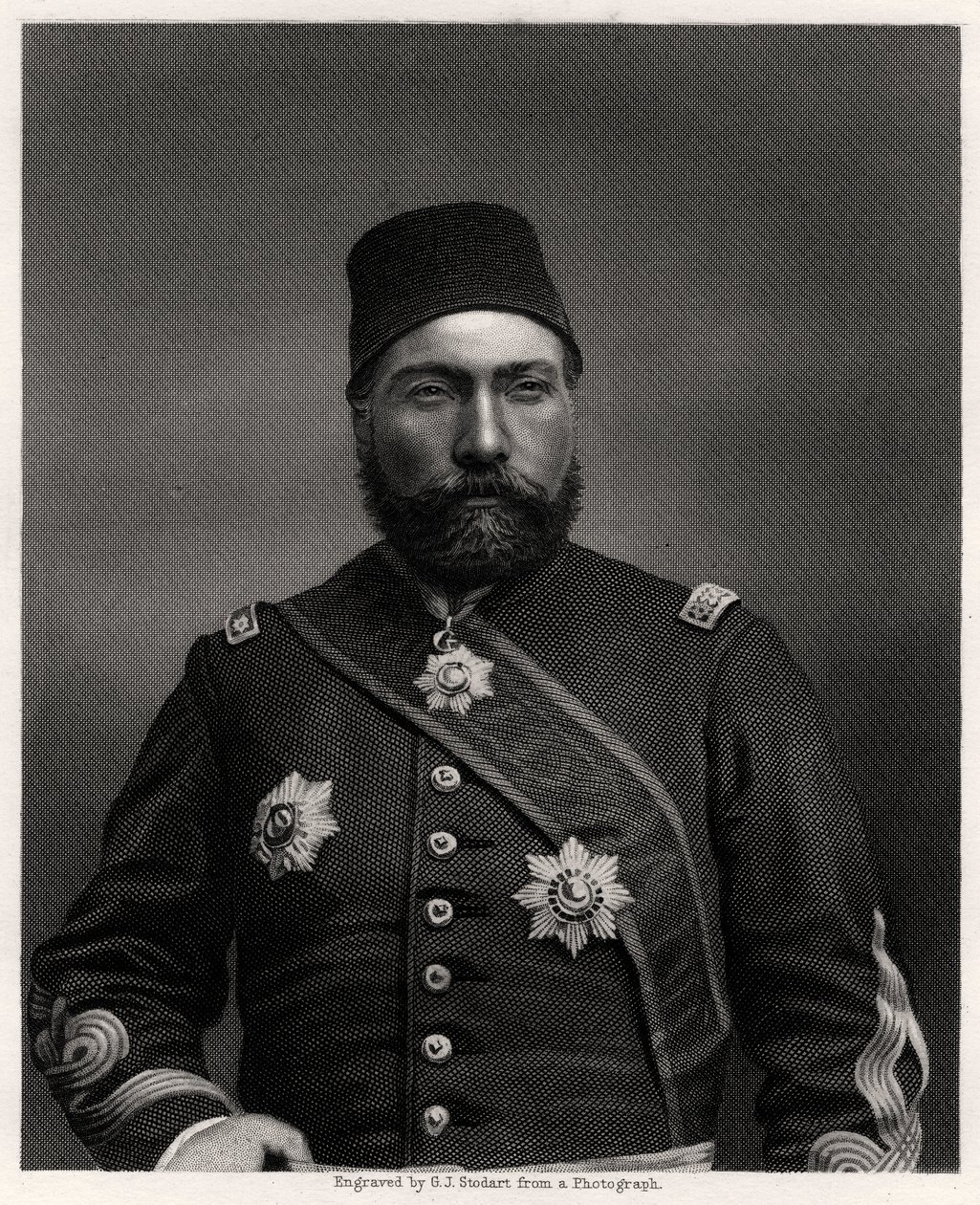 Osman Nuri Pasha, mariscal de campo del Imperio Otomano, siglo XIX de George J. Stodart