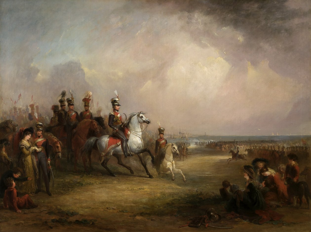 Coronel Sir John Leicester, Bt, y la Caballería de Cheshire Ejercitándose en las Arenas de Liverpool de George Jones