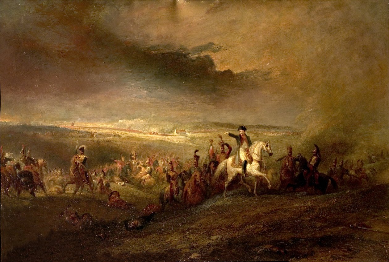 Napoleón dejando el campo de Waterloo el 18 de junio de 1815, c.1816 de George Jones