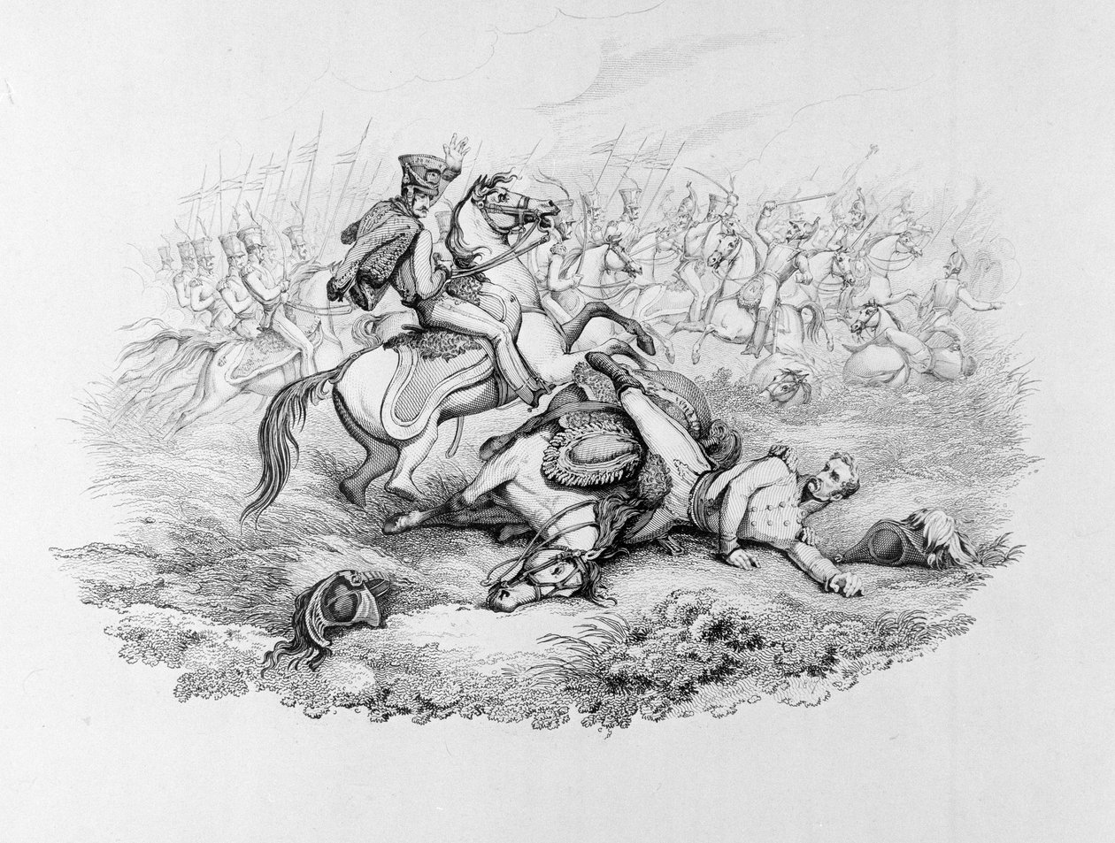 La Memorable Batalla de Waterloo - La Situación Peligrosa del Mariscal Blücher en la Batalla de Ligny, 1815 de George Jones