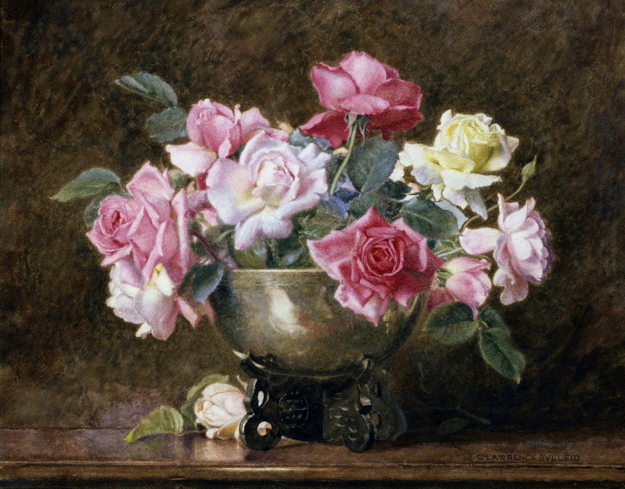 Rosas. Pintura de George Lawrence Bulleid (1858-1933) Colección privada. de George Lawrence Bulleid