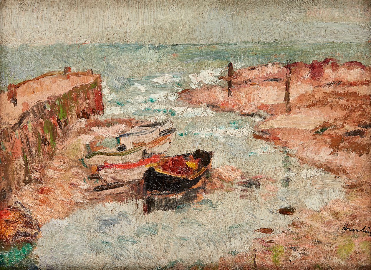 Barcos varados, Lower Largo de George Leslie Hunter