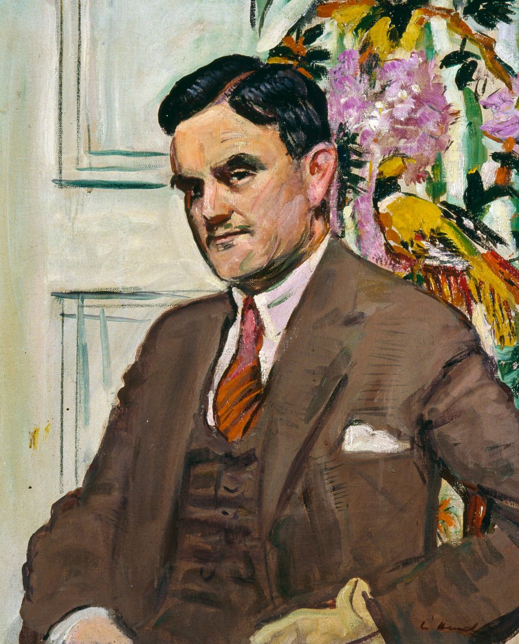 Dr Tom J Honeyman, Director de las Galerías de Arte de Glasgow 1939-54, c.1930 (óleo sobre lienzo) de George Leslie Hunter
