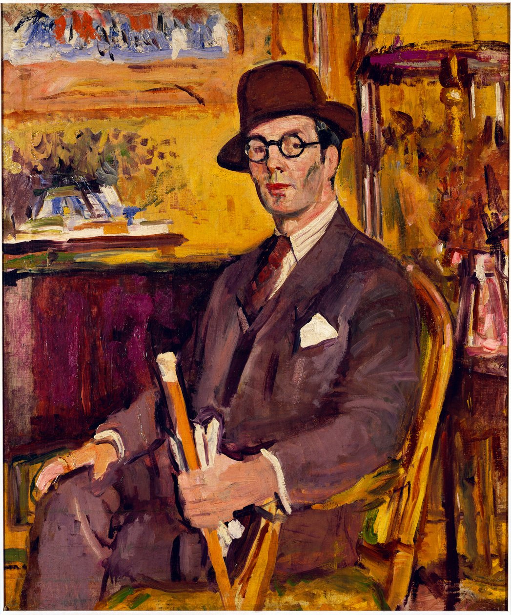 El Bastón de Malaca, un Retrato de Duncan Macdonald, Esq., Sentado de George Leslie Hunter