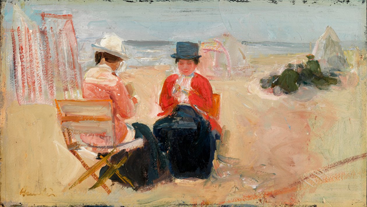 La chaqueta roja, c.1910-14 (óleo sobre cartón fresado) de George Leslie Hunter