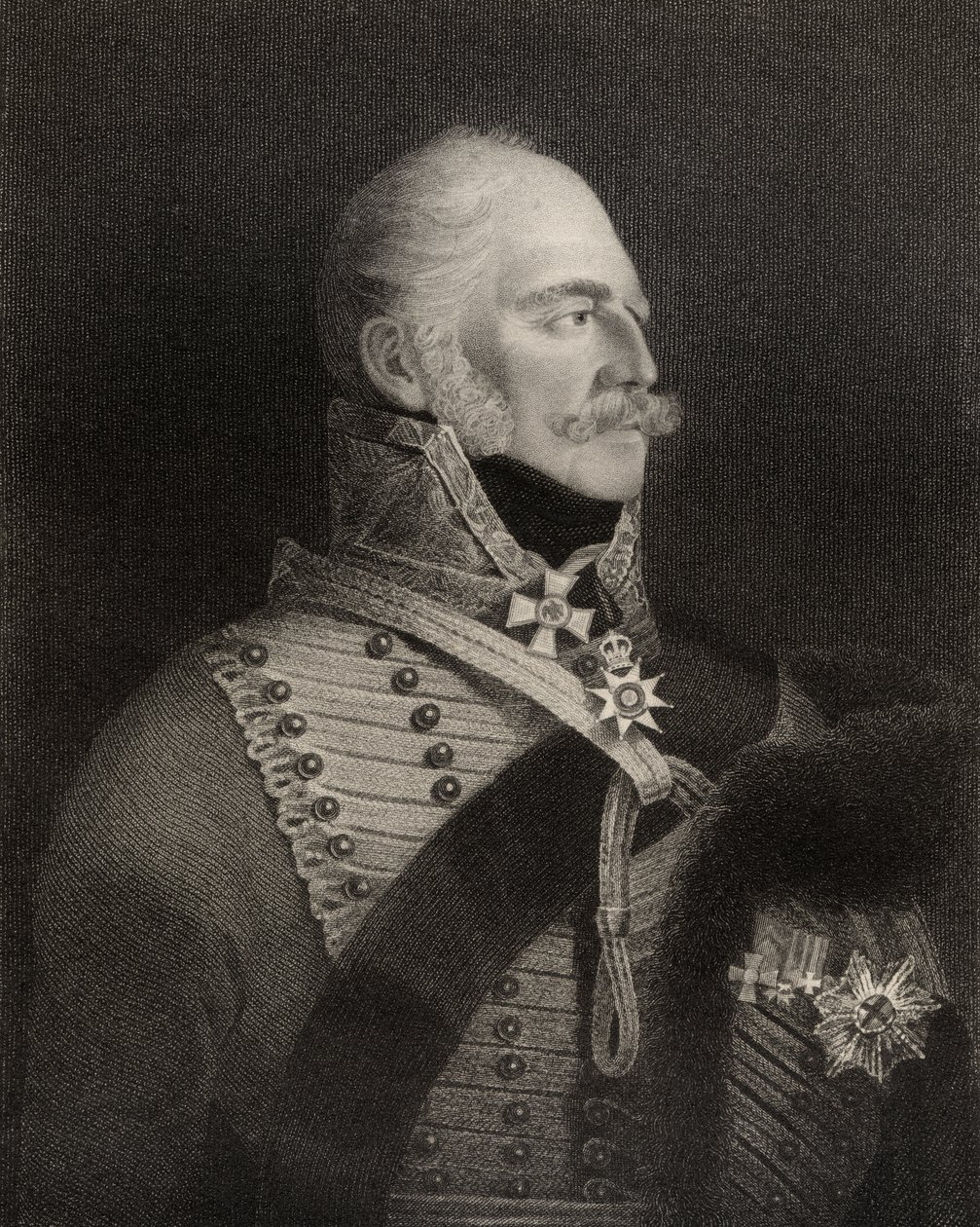 Príncipe Ernesto Augusto, Duque de Cumberland y Rey de Hannover, grabado por H.R. Cook, de 