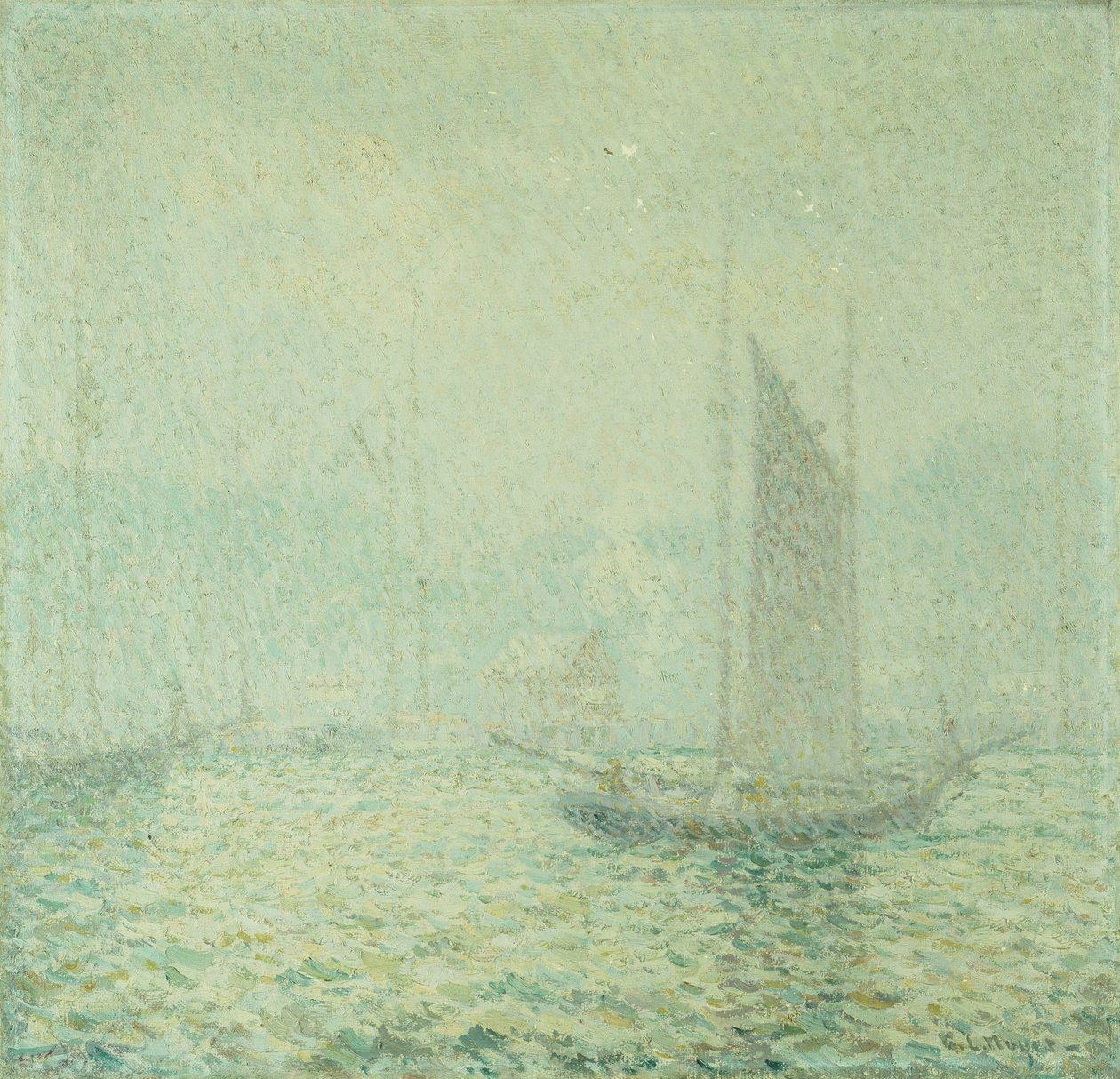 Harbor Mist (óleo sobre lienzo) de George Loftus Noyes