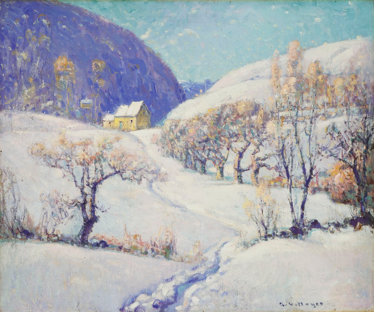 Invierno en el valle (óleo sobre lienzo) de George Loftus Noyes