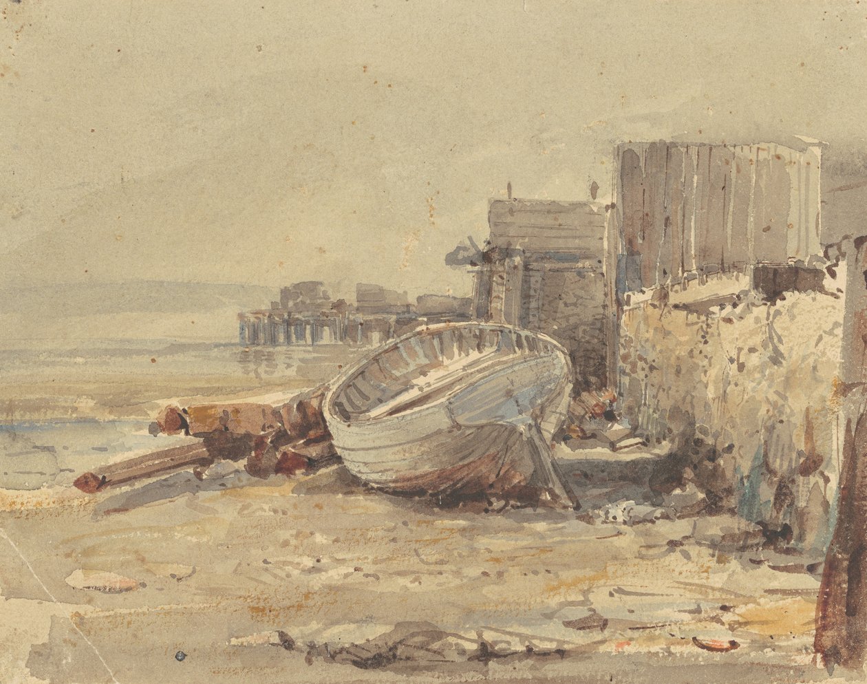 Barco varado, c.1880 de George Loring Brown
