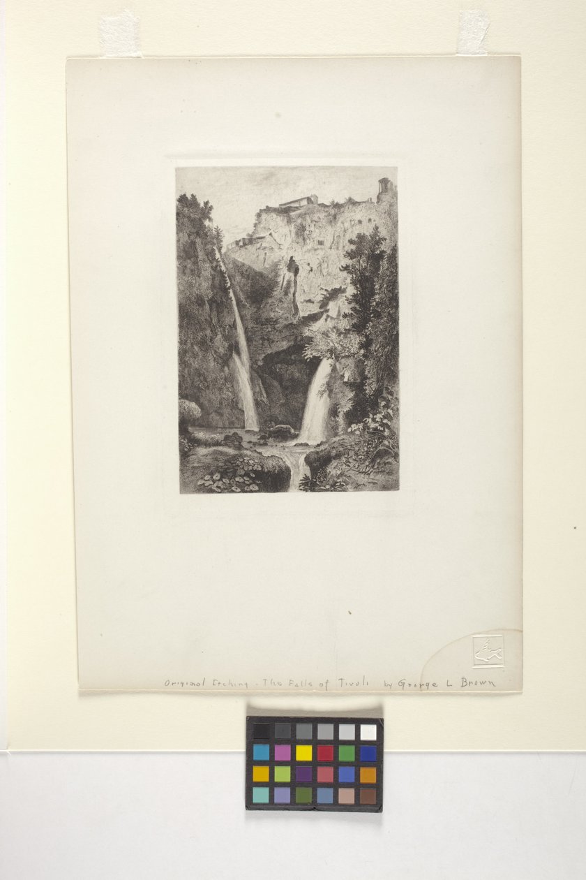 Las cataratas de Tivoli (tinta) de George Loring Brown