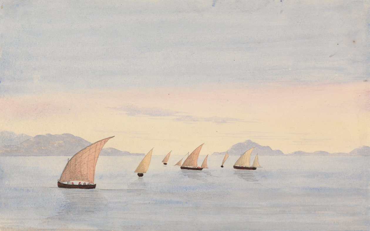 Punta de Tarifa (España) y Mons Abyla (África) de George Lothian Hall