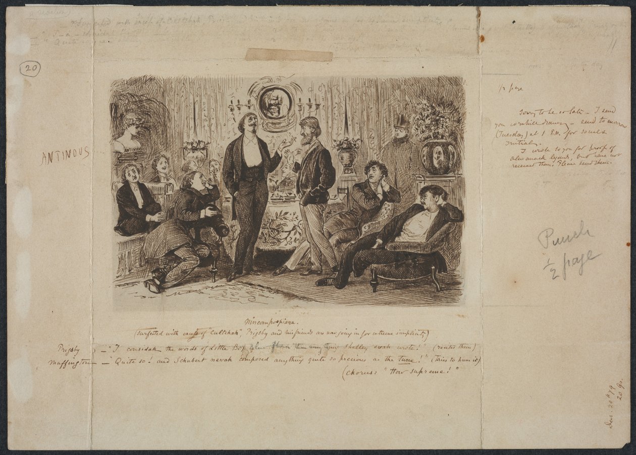 "Nincompoopiana", Ilustración para Punch de George Louis Palmella Busson Du Maurier