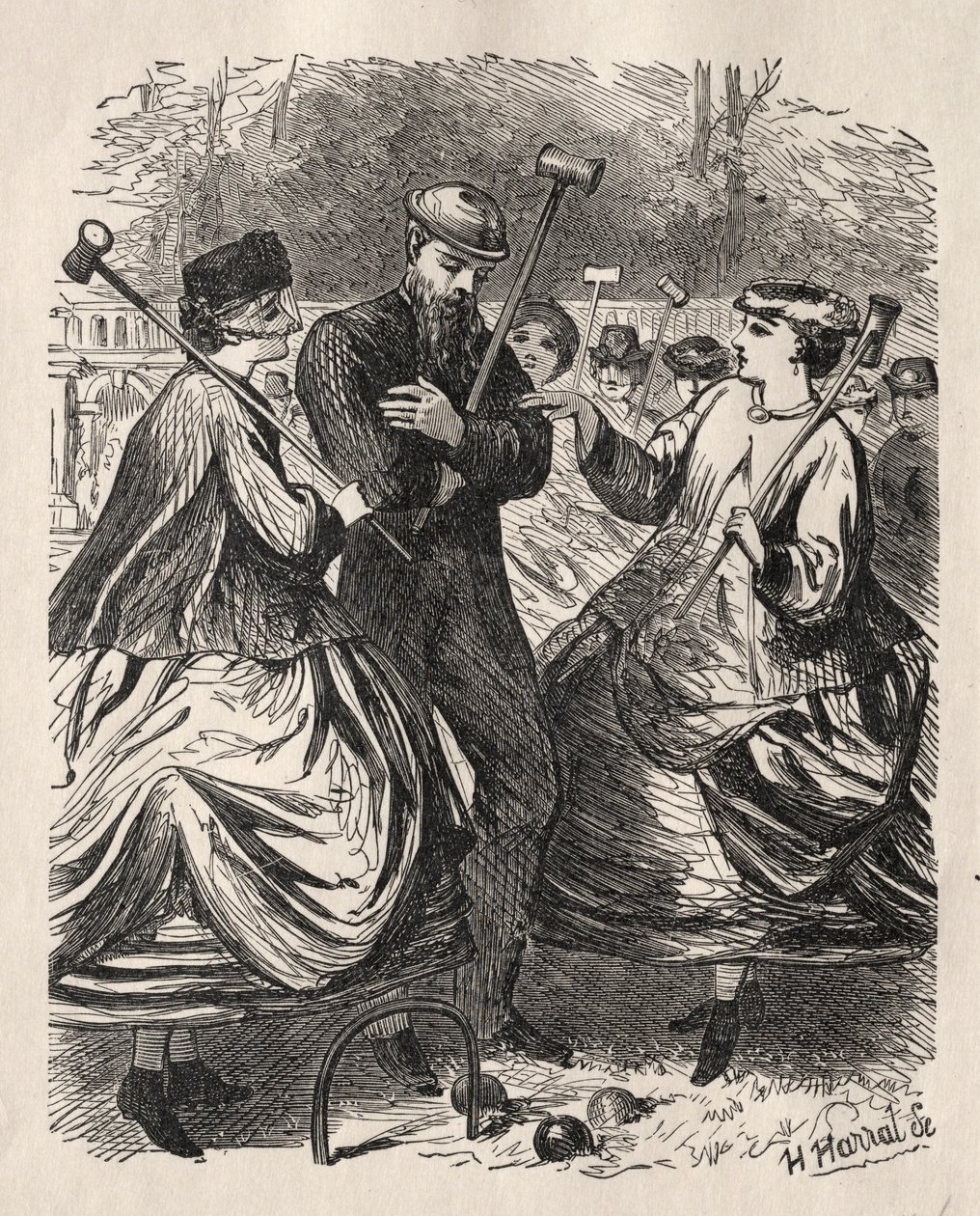 Nuestra fiesta de croquet, 1864 de George Louis Palmella Busson Du Maurier
