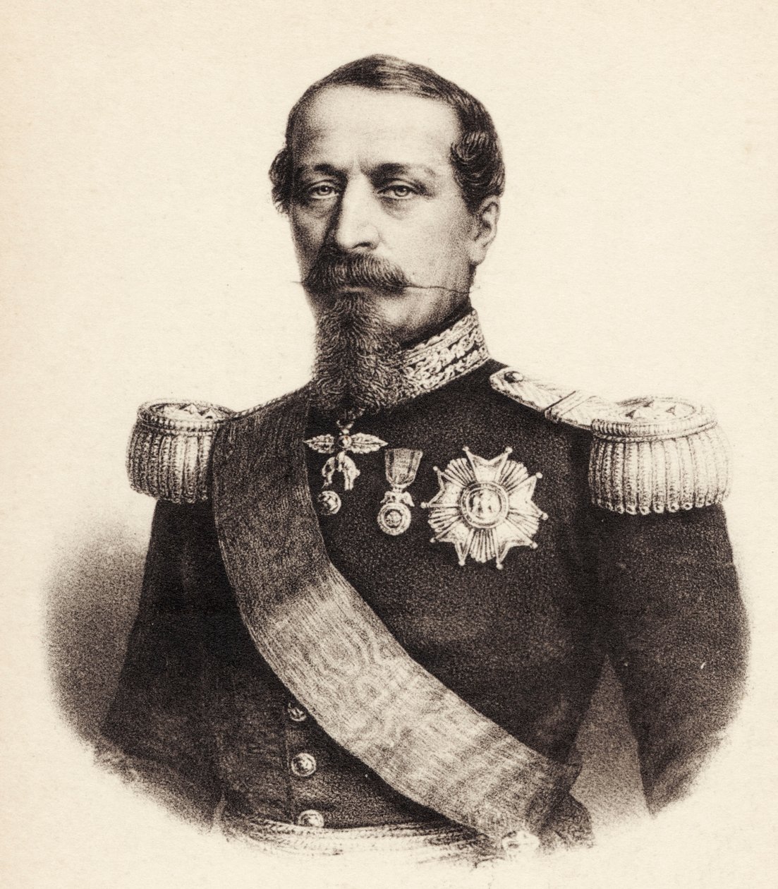 Retrato del emperador francés Napoleón III (postal) de Bartolome Esteban and studio Murillo