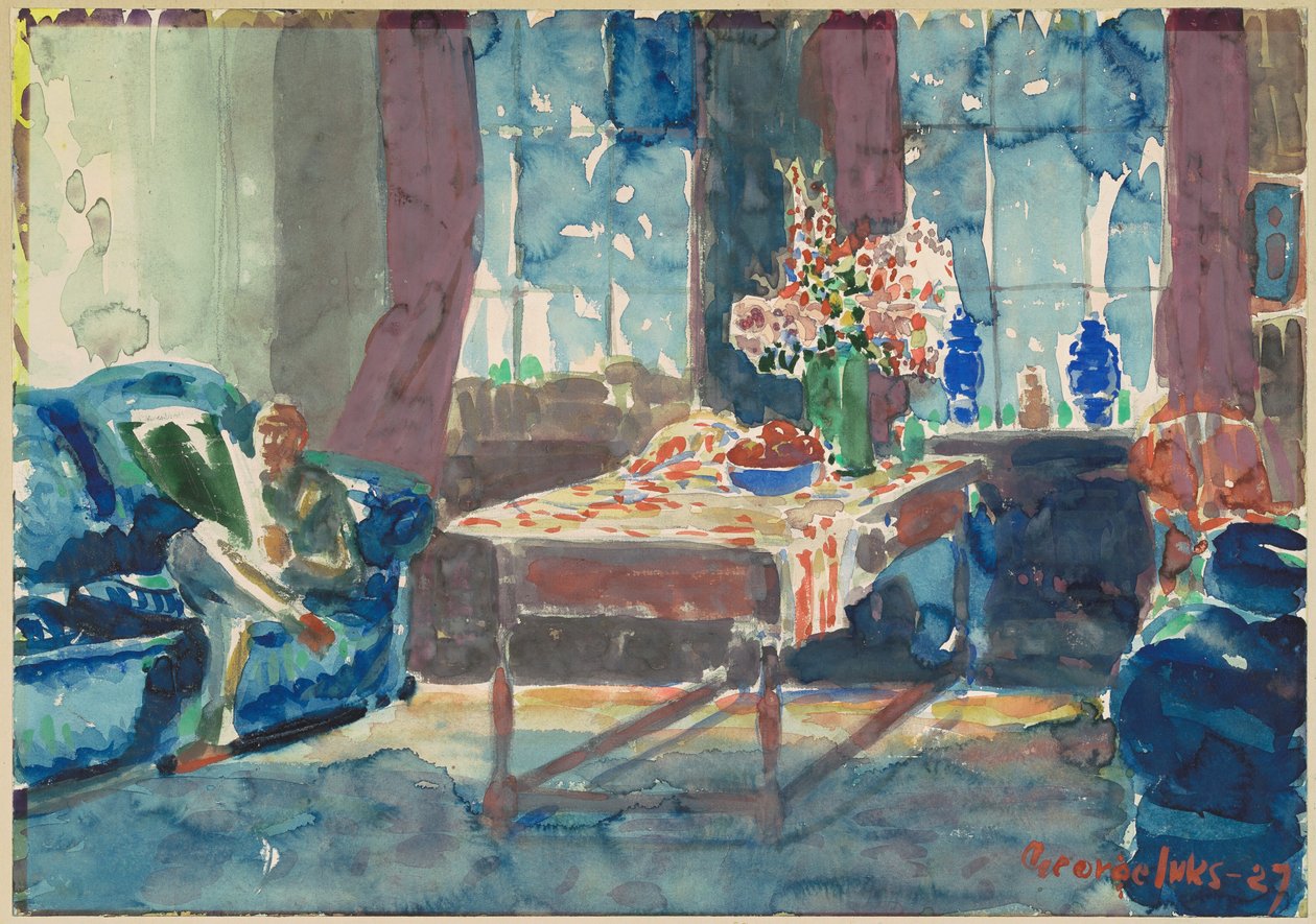 Autorretrato: Interior de mi apartamento en Nueva York de George Luks
