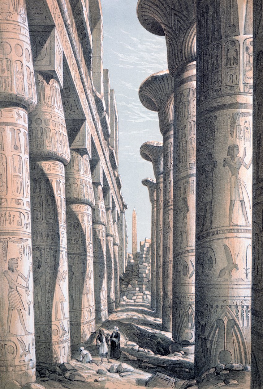 Gran Templo, Karnac, Egipto, siglo XIX de George Moore