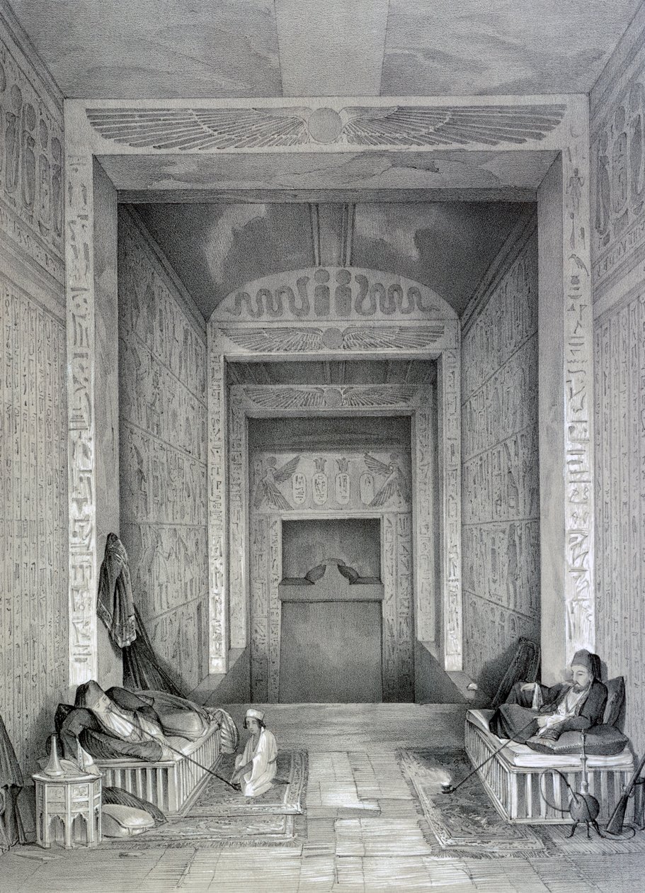 Interior de un templo, Egipto, siglo XIX de George Moore