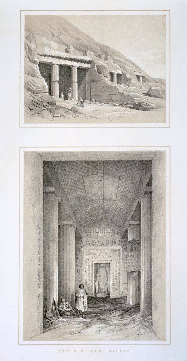 Tumbas de Beni-Hassan, Egipto, siglo XIX de George Moore