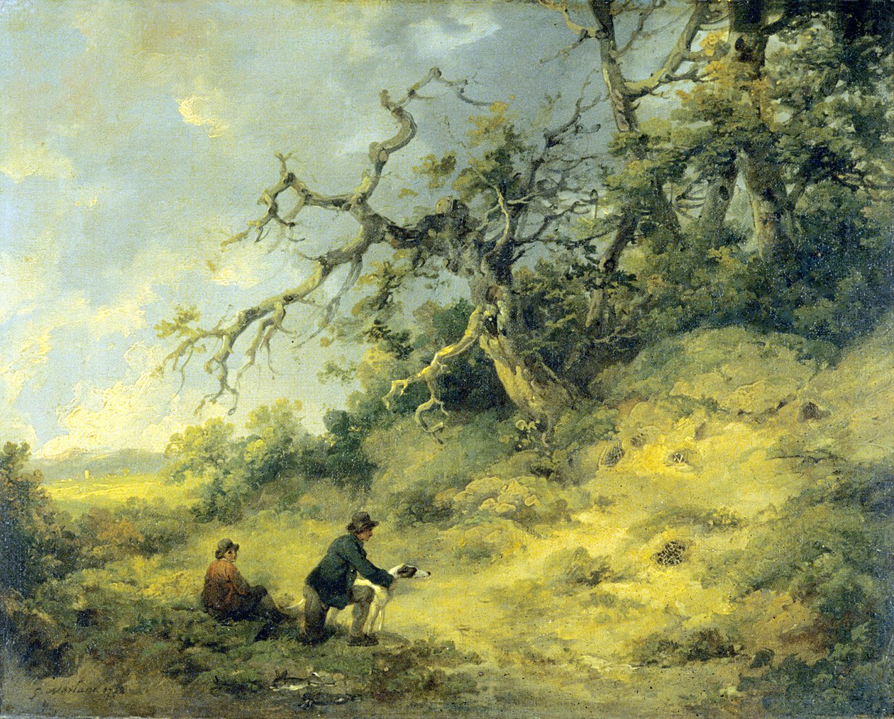 Cazando con hurones de George Morland