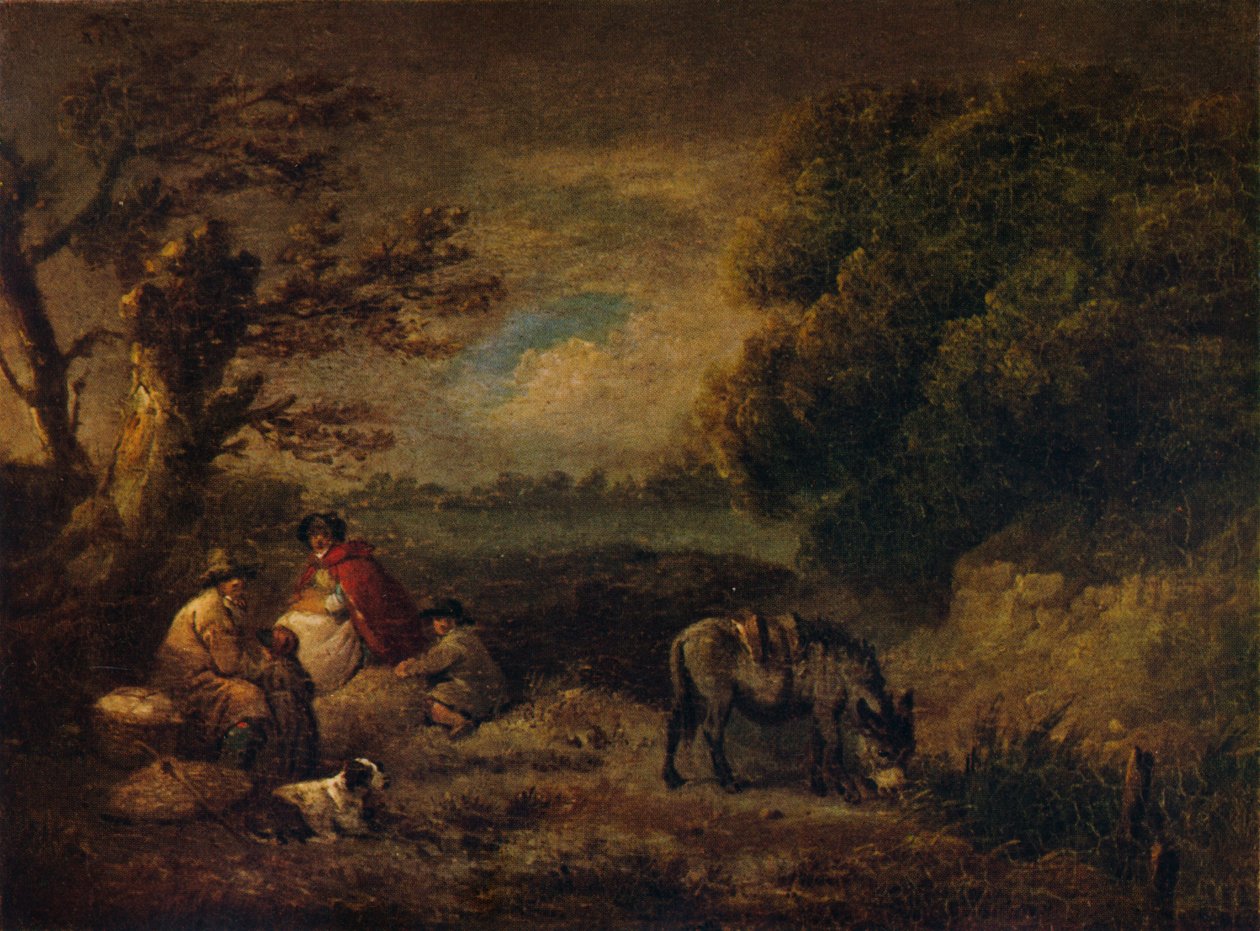 Gitanos descansando con burro, 1795 de George Morland