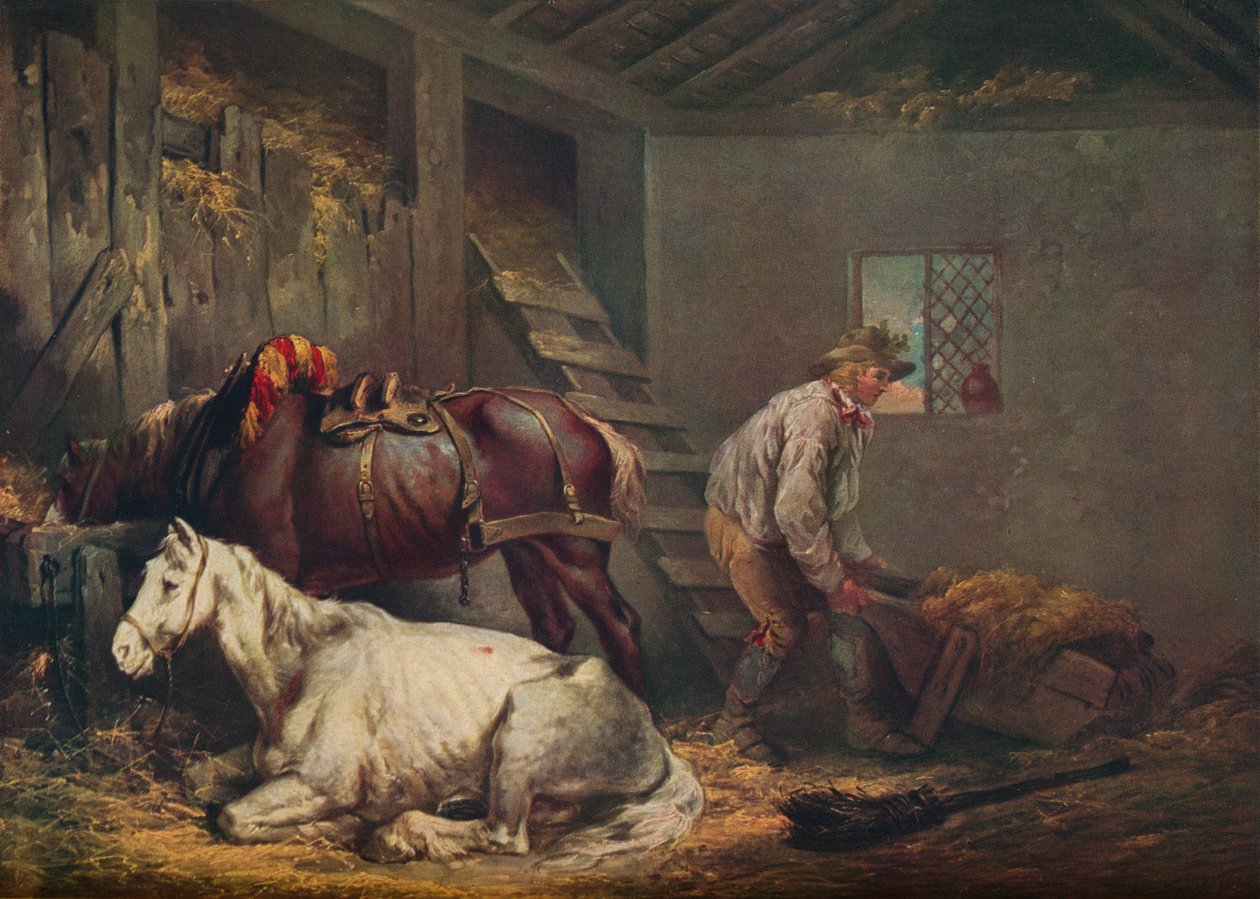 Caballos en un establo, 1791 de George Morland