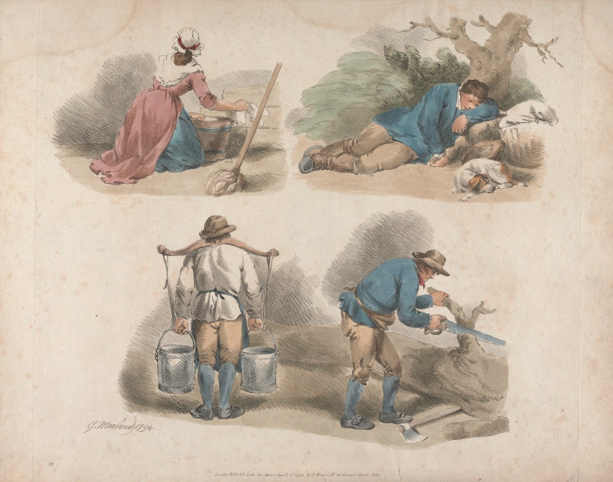 Conjunto de cinco: Estudios sobre los trabajadores de George Morland