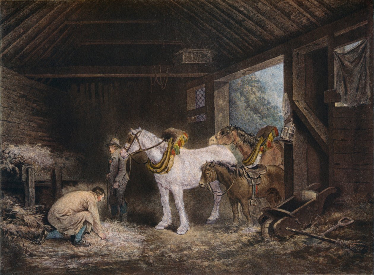 El establo del granjero, 1791 de George Morland