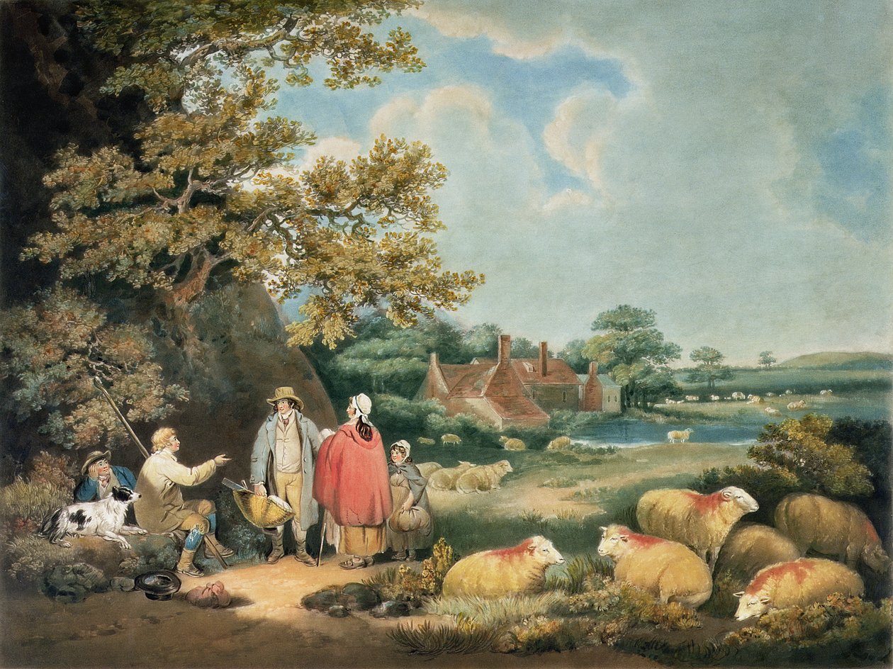 Los Pastores, grabado por William Ward, pub. por H. Morland, 1806 de George Morland