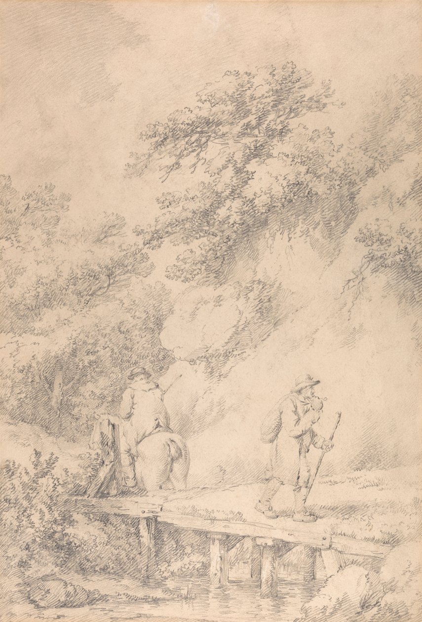 Dos hombres en una carretera rural de George Morland