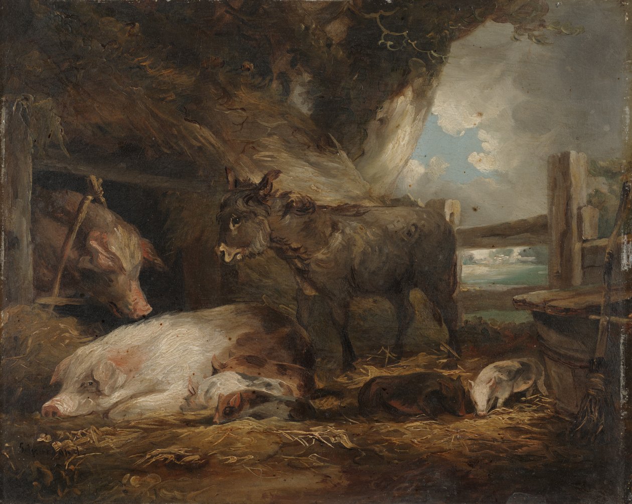 Visita al Establo de Cerdos de George Morland