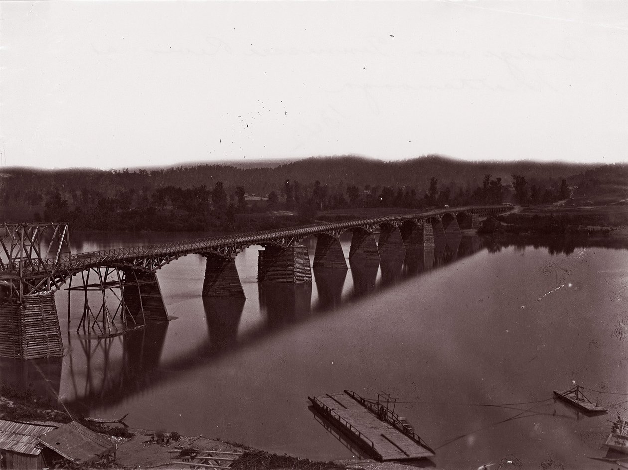 Puente sobre el río Tennessee en Chattanooga, ca. 1864 de George N. Barnard