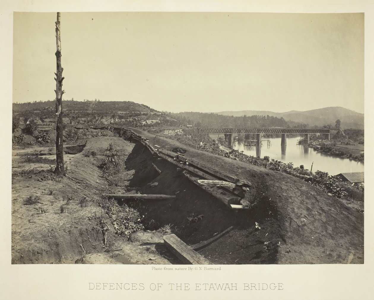 Defensas del Puente de Etawah, 1866 de George N. Barnard
