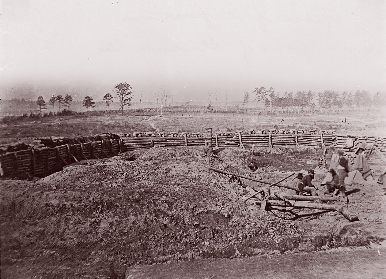 Fortificaciones Rebeldes frente a Atlanta, ca. 1864 de George N. Barnard