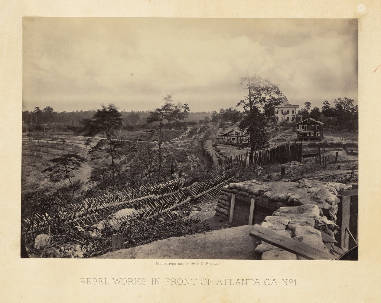 Fortificaciones rebeldes frente a Atlanta, Georgia, n.º 1 de George N. Barnard