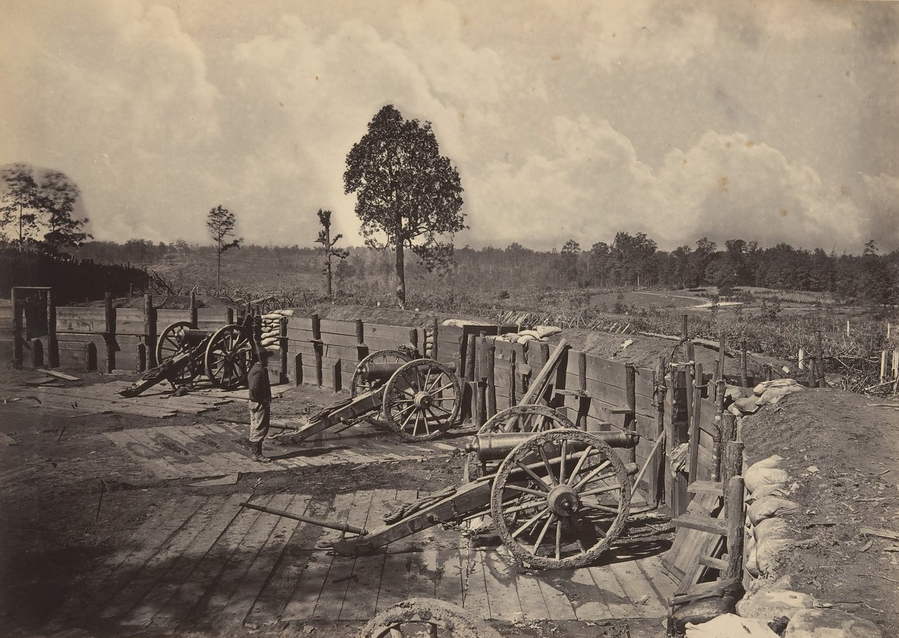 Obras Rebeldes Frente a Atlanta, Georgia No. 2, 1860s de George N. Barnard