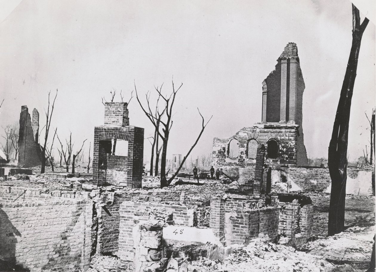 Ruinas del edificio de la Sociedad Histórica de Chicago después del Gran Incendio de Chicago, 1871 de George N. Barnard