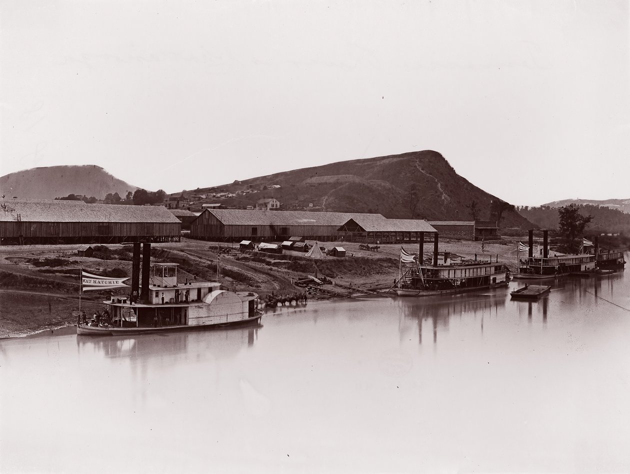 Río Tennessee en Chattanooga y Espolón de Lookout Mountain de George N. Barnard