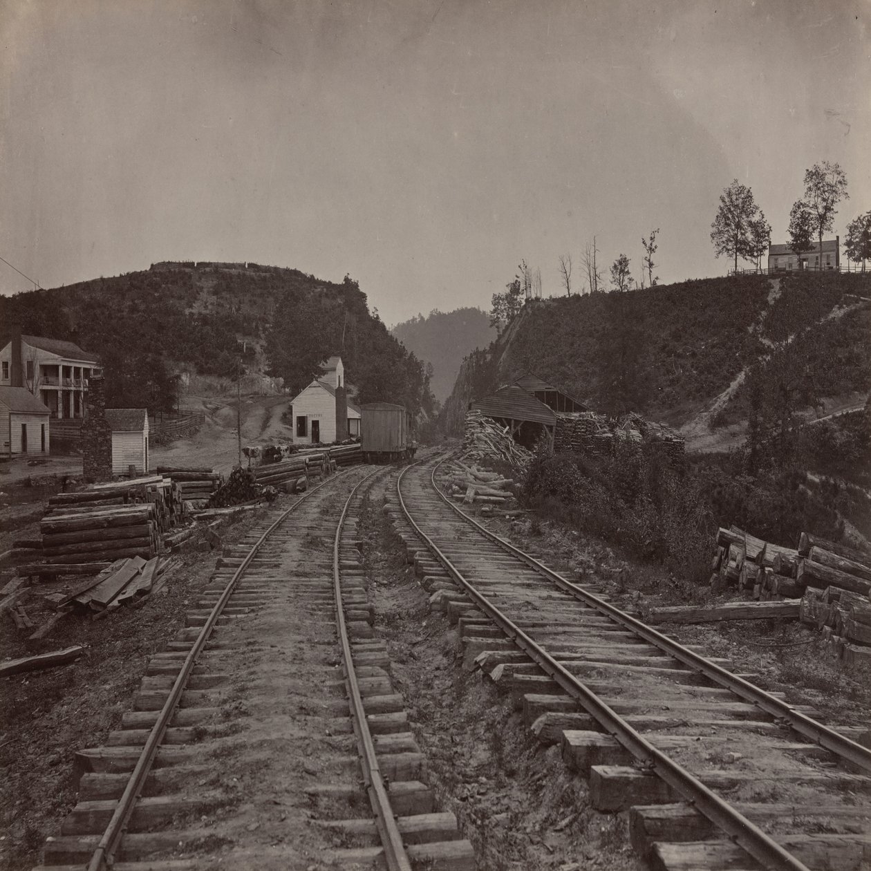 El paso de Allatoona, vista hacia el norte, Georgia de George N. Barnard