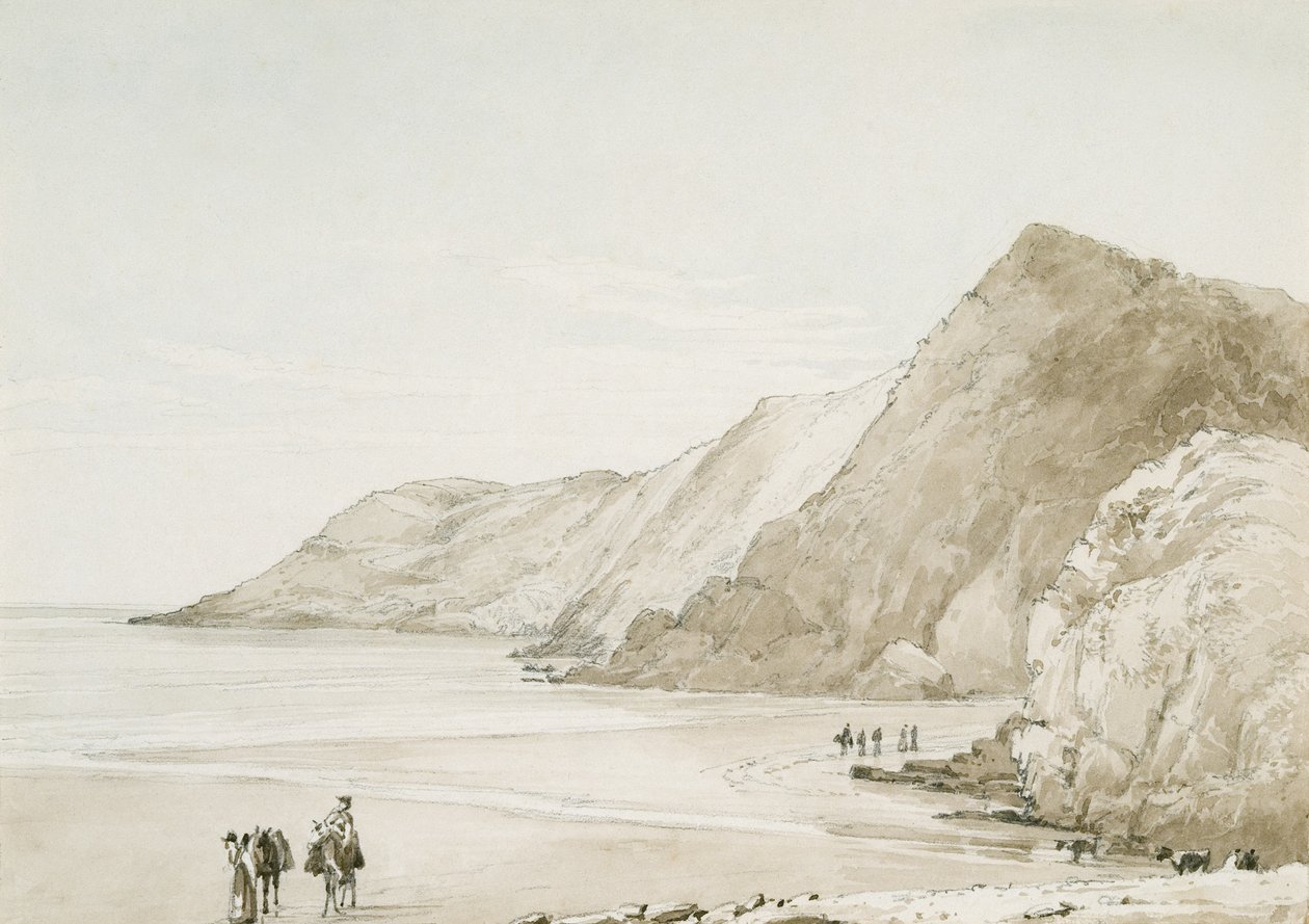 Caswell Bay (acuarela y lápiz sobre papel) de George Orleans Delamotte