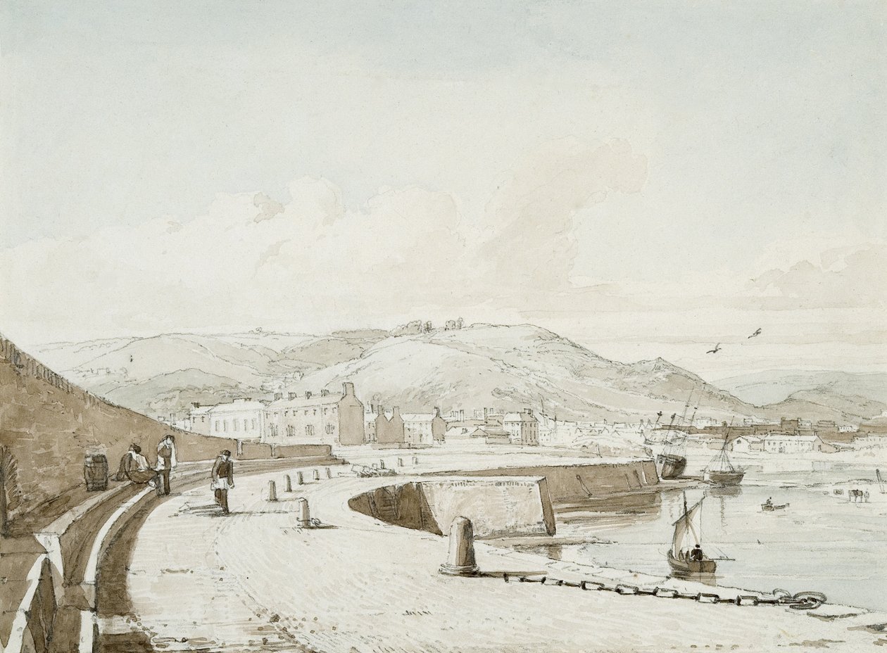 Swansea Harbour (acuarela y lápiz sobre papel) de George Orleans Delamotte