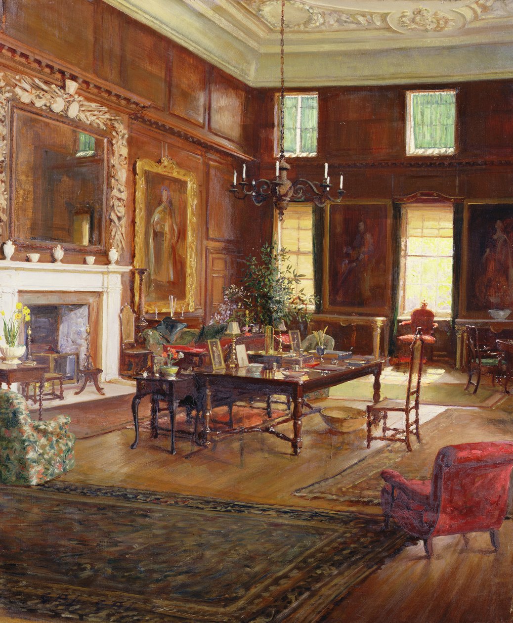 Interior de la sala de estado, Casa del Gobernador, Hospital Real, Chelsea, 1922 de George Percy Jacomb Hood