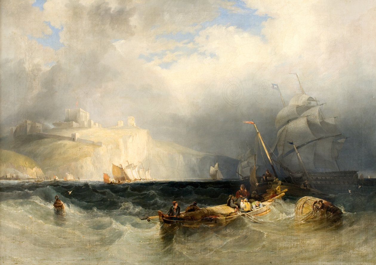 Barcos de pesca franceses en una tormenta frente a Dover de George Philip Reinagle
