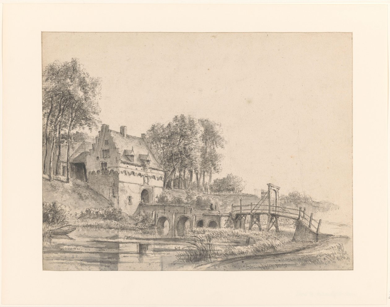 Vista de la puerta del castillo de Buren de George Pieter Westenberg