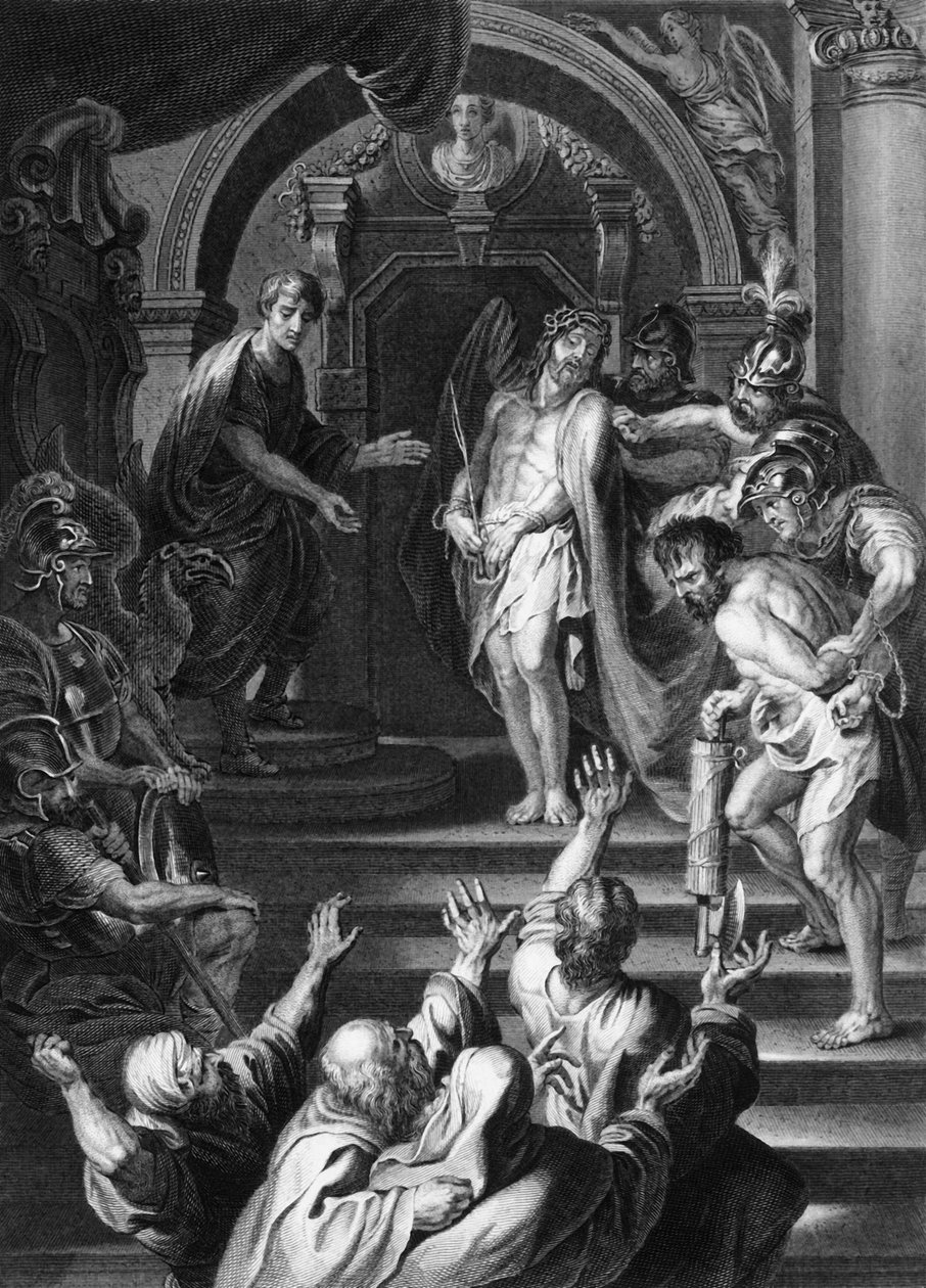 Ellos gritaron, diciendo, Crucifícalo, crucifícalo, c1840 de George Presbury
