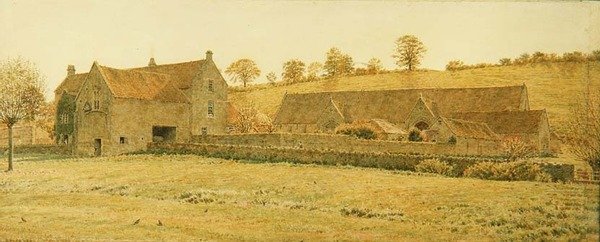 El antiguo granero del diezmo y la casa de campo cerca de Bradford-on-Avon de George Price Boyce