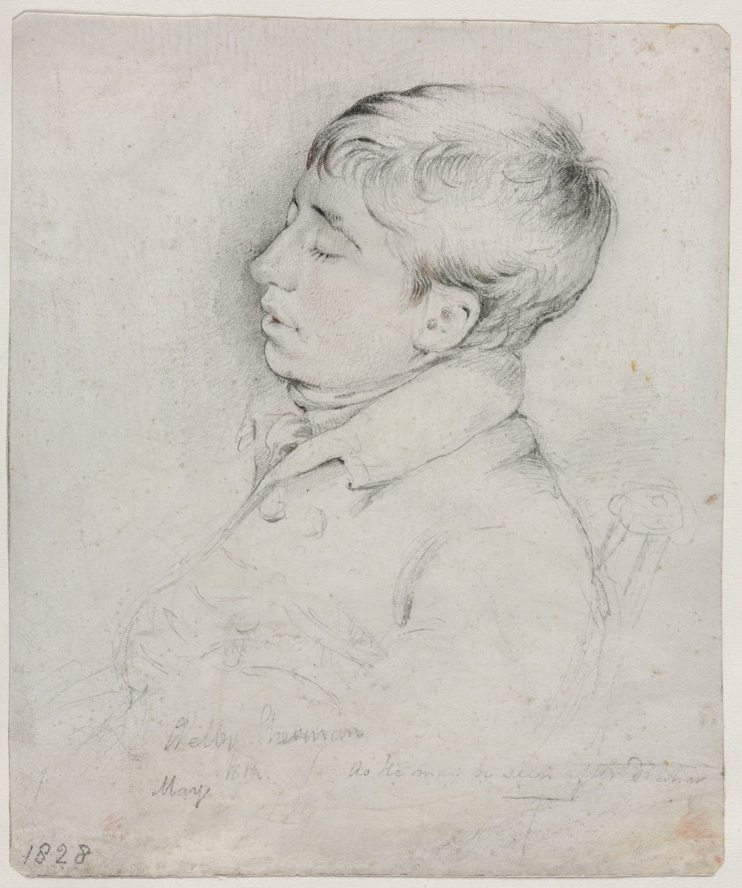 A Portrait of Welby Sherman Asleep in a Chair de George Richmond